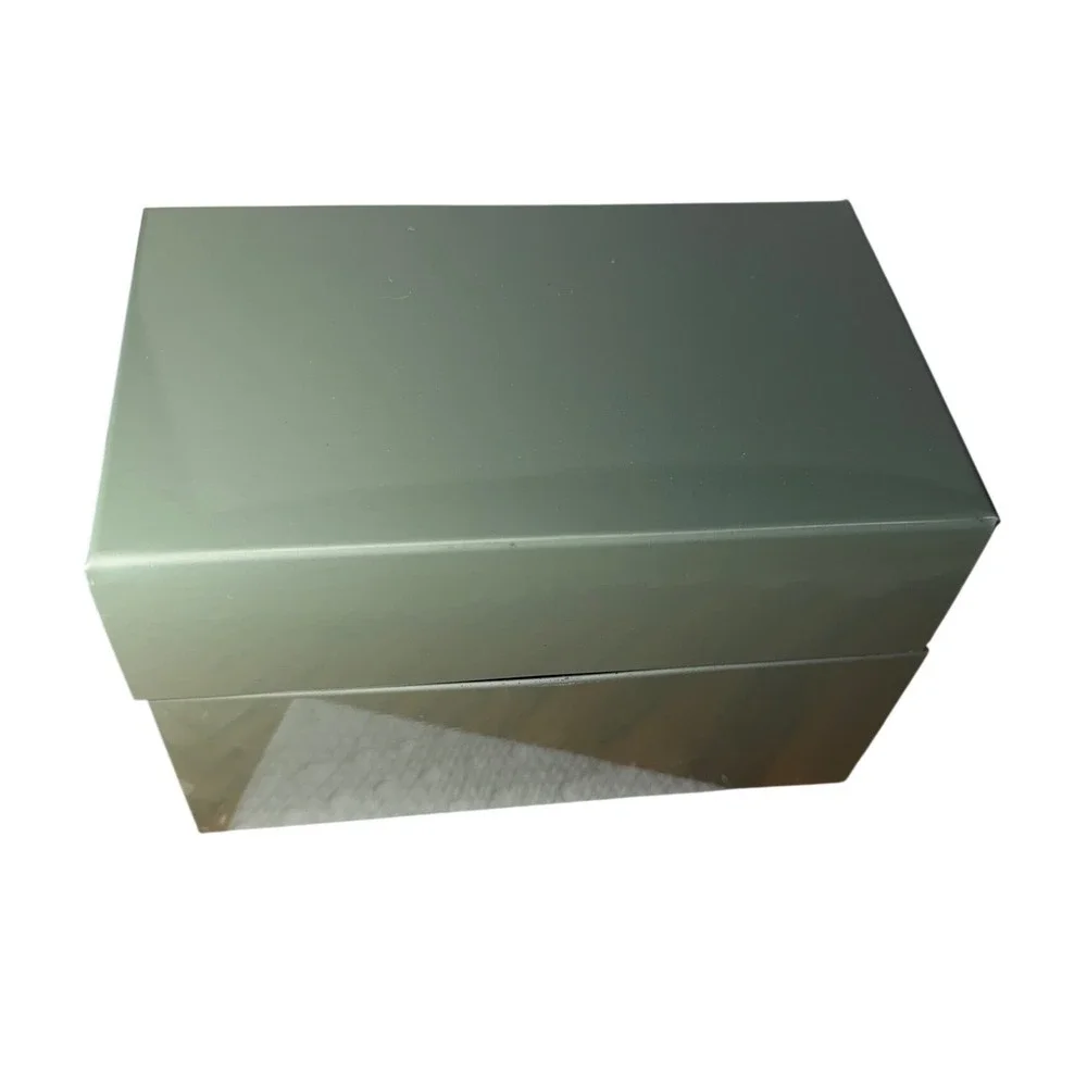 Vintage Syndicate Mfg Co Metal Index Card Box‎ Sage Green with A-Z Dividers